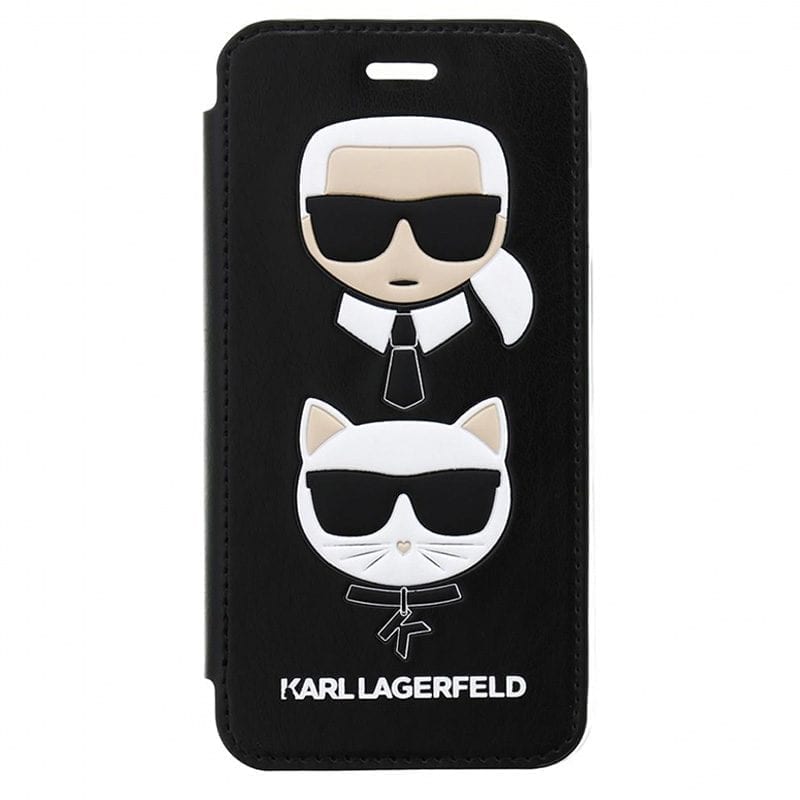 Karl Lagerfeld Choupette Fekete Book iPhone 8/7/SE 2020/SE 2022 Tok