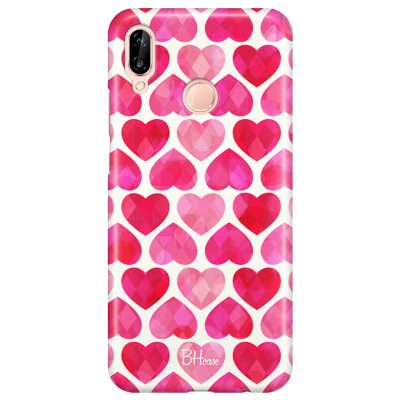 Hearts Pink Kryt Huawei P20 Lite