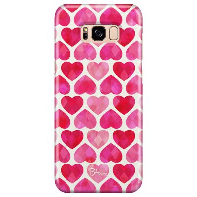 Hearts Rózsaszín Samsung S8 Plus Tok