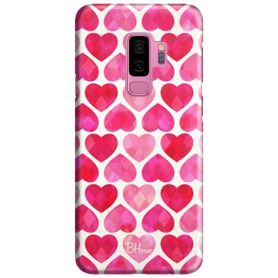 Hearts Rózsaszín Samsung S9 Plus Tok
