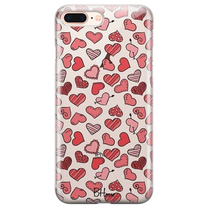 Hearts Piros iPhone 7 Plus/8 Plus Tok
