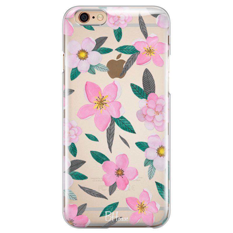 Rózsaszín Floral iPhone 6 Plus/6S Plus Tok