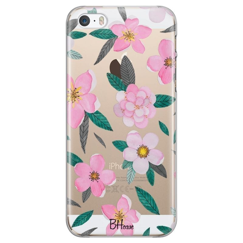 Rózsaszín Floral iPhone SE/5S Tok