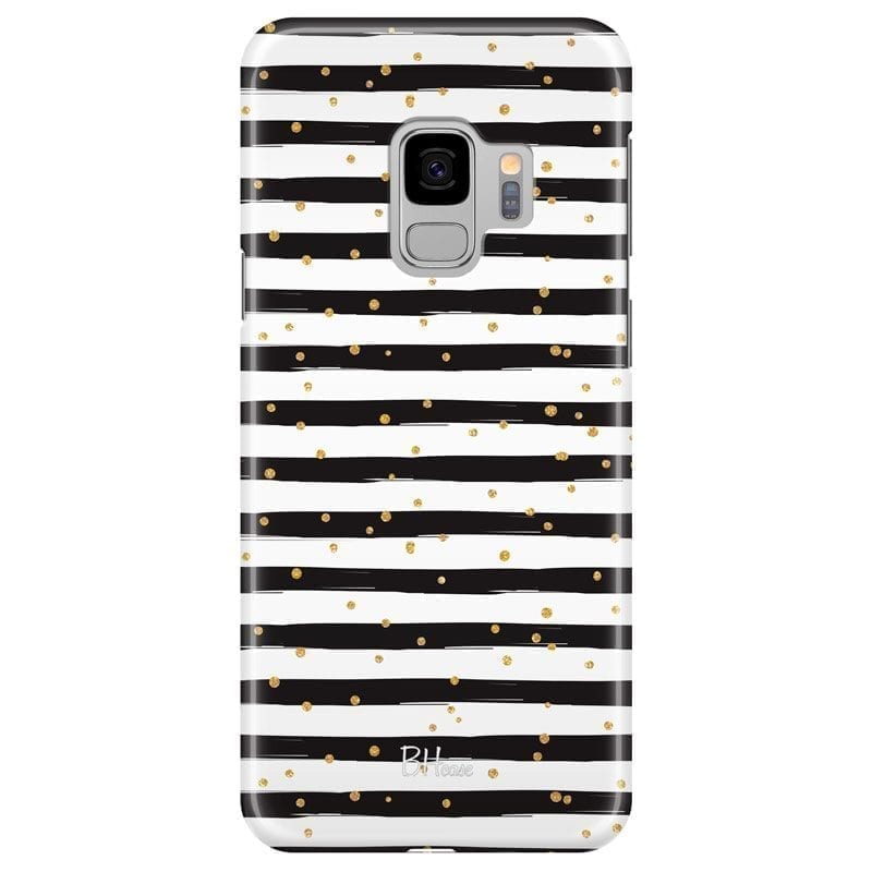 Stripes Arany Fekete Fehér Samsung S9 Tok