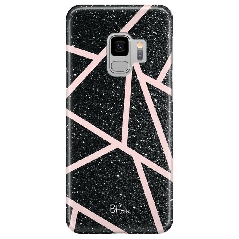 Fekete Glitter Rózsaszín Samsung S9 Tok