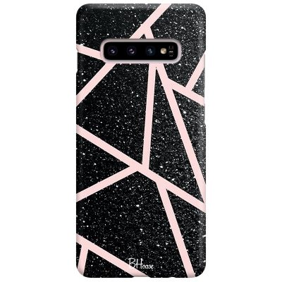 Fekete Glitter Rózsaszín Samsung S10 Plus Tok