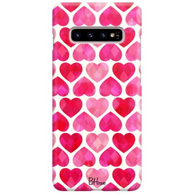 Hearts Rózsaszín Samsung S10 Plus Tok