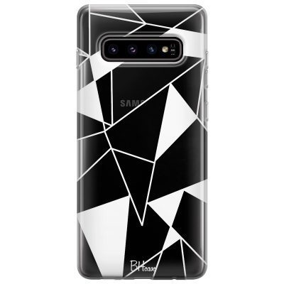 Fekete Fehér Geometric Samsung S10 Plus Tok