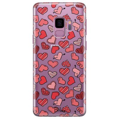 Hearts Piros Samsung S9 Tok