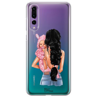 Mother Fekete Haired With Girl Huawei P20 Pro Tok
