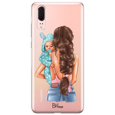Mother Brunette With Boy Huawei P20 Tok
