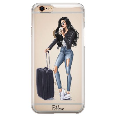 Woman Fekete Haired With Baggage iPhone 6 Plus/6S Plus Tok