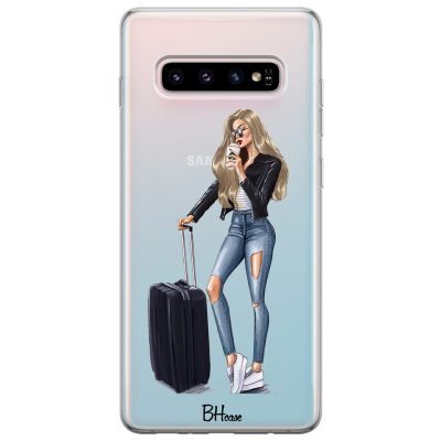 Woman Blonde With Baggage Samsung S10 Plus Tok