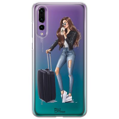 Woman Brunette With Baggage Huawei P20 Pro Tok