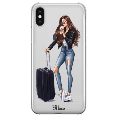 Woman Brunette With Baggage iPhone XS Max Tok