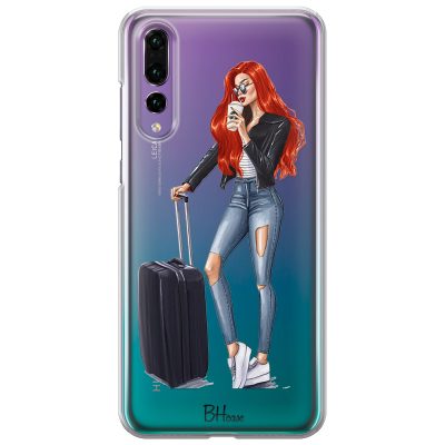Woman Redhead With Baggage Huawei P20 Pro Tok