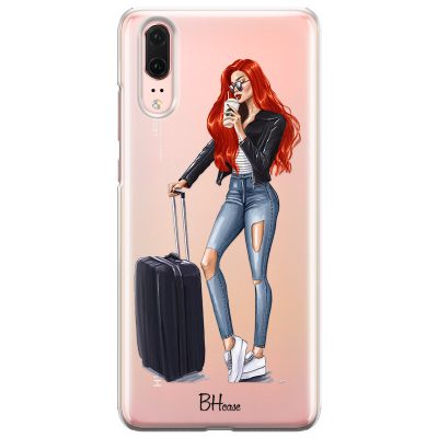 Woman Redhead With Baggage Huawei P20 Tok
