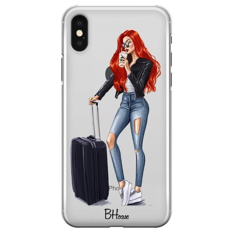 Woman Redhead With Baggage iPhone XS Max Tok