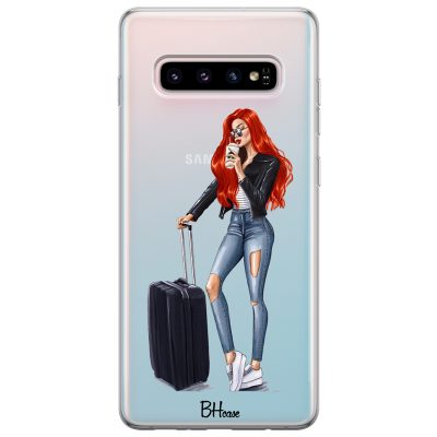 Woman Redhead With Baggage Samsung S10 Plus Tok