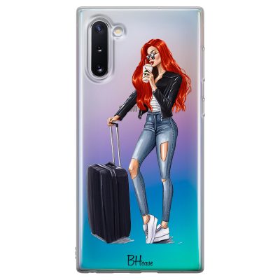 Woman Redhead With Baggage Samsung Note 10 Tok