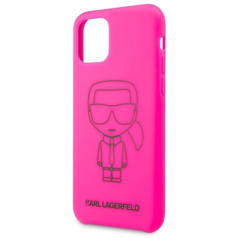Karl Lagerfeld Silicone Fekete Out Rózsaszín iPhone 11 Pro Tok