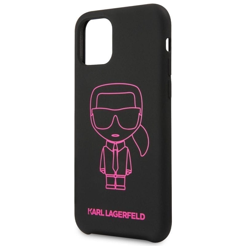 Karl Lagerfeld Silicone Rózsaszín Out Fekete iPhone 11 Pro Max Tok