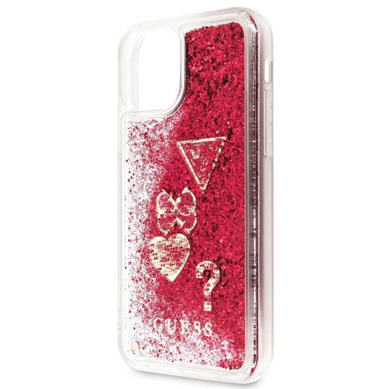 Guess Glitter Hearts Rapsberry iPhone 11 Pro Max Tok
