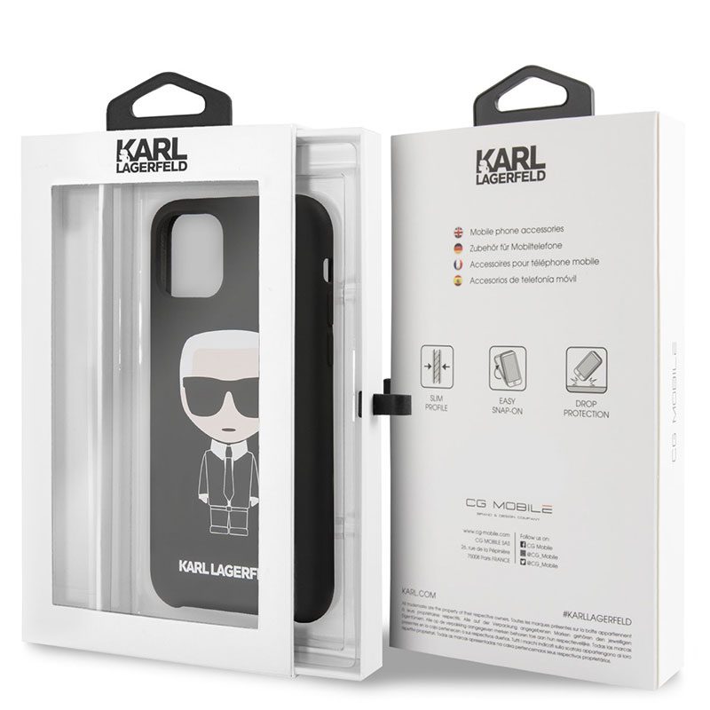 Karl Lagerfeld Iconic Full Body Silicone Fekete iPhone 11 Tok