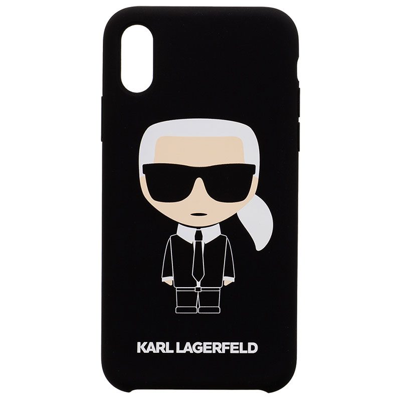 Karl Lagerfeld Iconic Full Body Silicone Fekete iPhone X/XS Tok