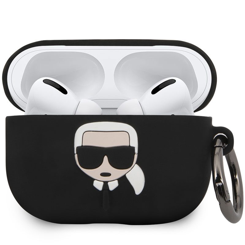Karl Lagerfeld Head Silicone Fekete AirPods Pro Tok