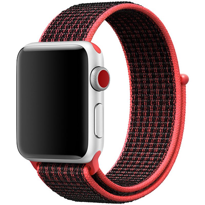 Nylon Szíj Apple Watch 45/44/42/Ultra Fekete Rózsaszín