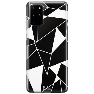 Fekete Fehér Geometric Samsung S20 Plus Tok