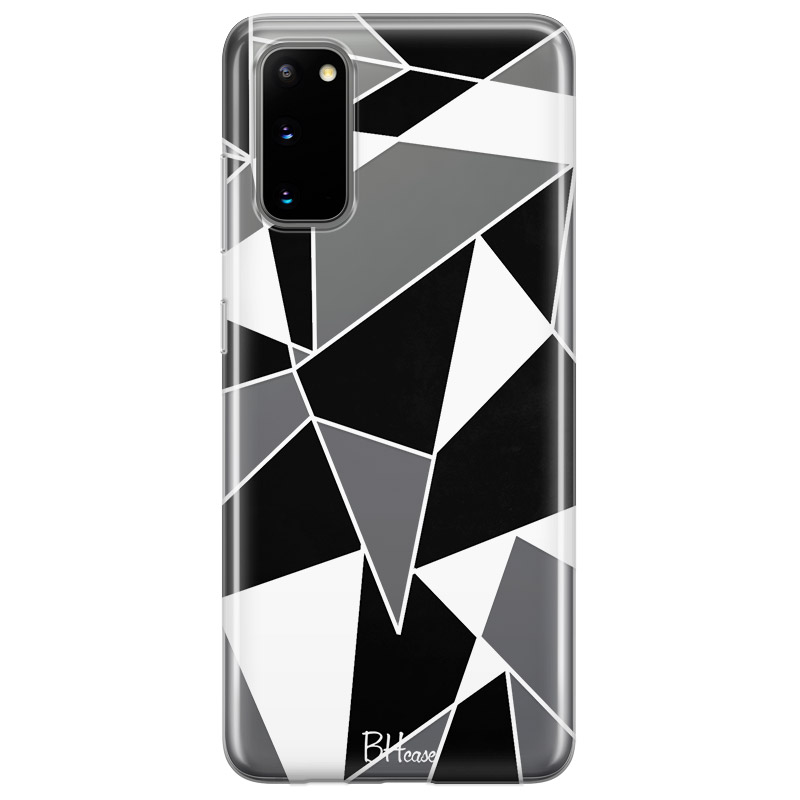 Fekete Fehér Geometric Samsung S20 Tok