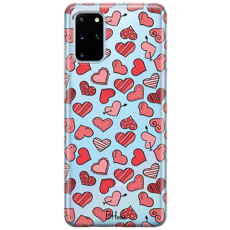 Hearts Piros Samsung S20 Plus Tok