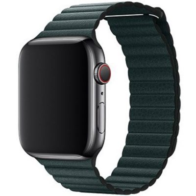 Leatherette Loop Szíj Apple Watch 45/44/42/Ultra Forest Zöld