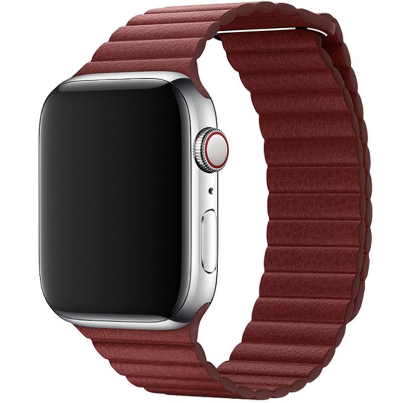 Leatherette Loop Szíj Apple Watch 45/44/42/Ultra Piros