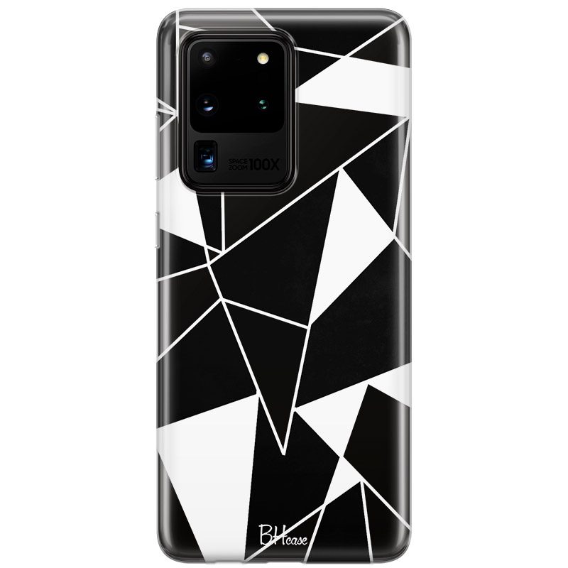 Fekete Fehér Geometric Samsung S20 Ultra Tok