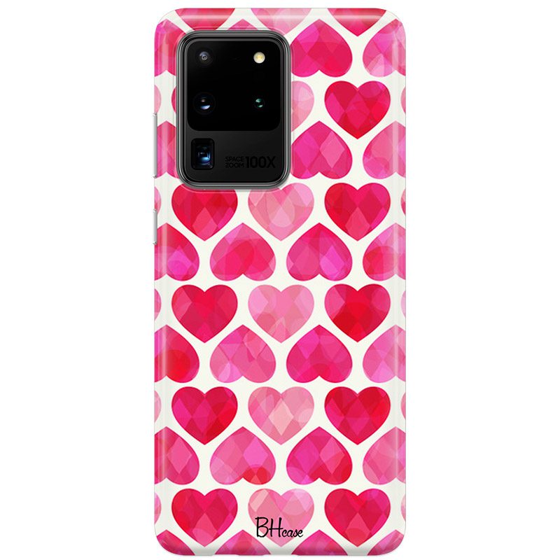 Hearts Rózsaszín Samsung S20 Ultra Tok
