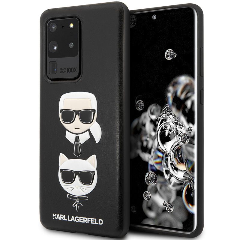 Karl Lagerfeld & Choupette Head Fekete Samsung S20 Ultra Tok