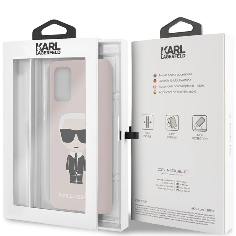 Karl Lagerfeld Iconic Full Body Silicone Rózsaszín Samsung S20 Plus Tok