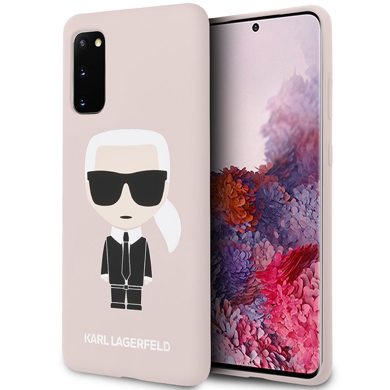 Karl Lagerfeld Iconic Full Body Silicone Rózsaszín Samsung S20 Tok