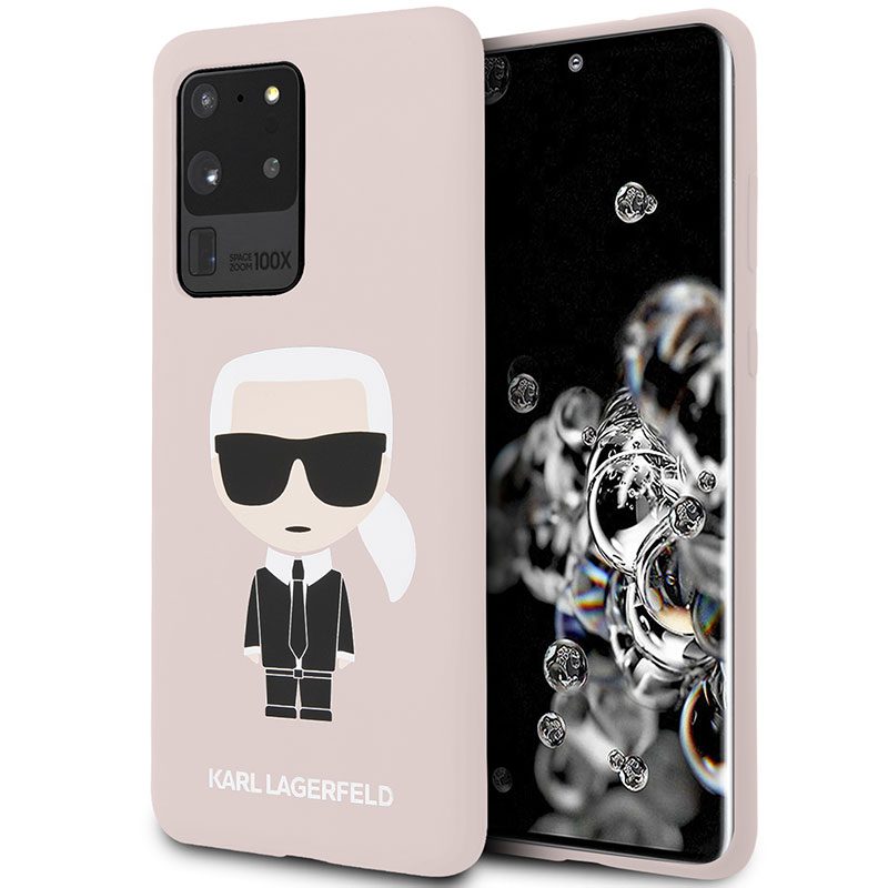 Karl Lagerfeld Iconic Full Body Silicone Rózsaszín Samsung S20 Ultra Tok