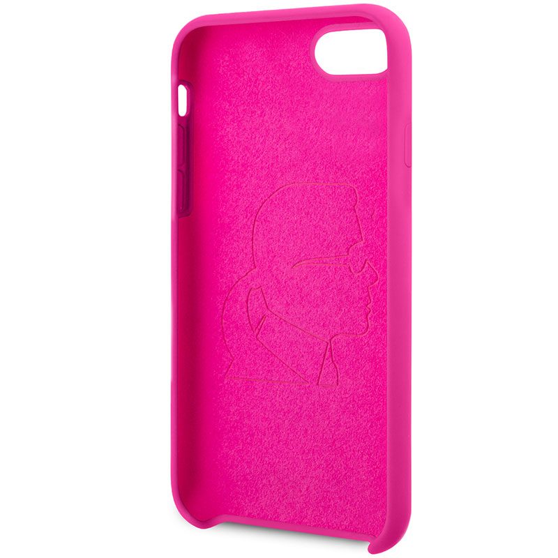 Karl Lagerfeld Silicone Fekete Out Rózsaszín iPhone 8/7/SE 2020/SE 2022 Tok