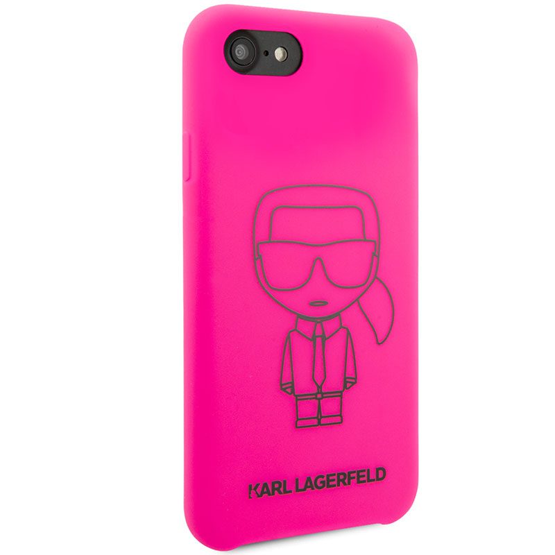 Karl Lagerfeld Silicone Fekete Out Rózsaszín iPhone 8/7/SE 2020/SE 2022 Tok