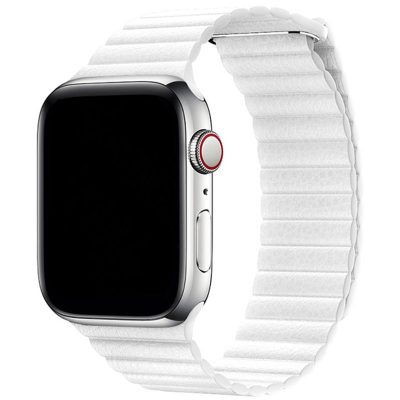 Leatherette Loop Szíj Apple Watch 45/44/42/Ultra Fehér