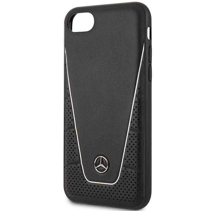 Mercedes Quilted Leather Fekete iPhone 8/7/SE 2020/SE 2022 Tok