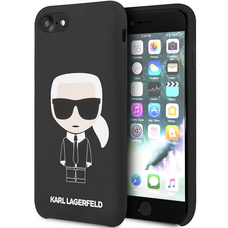 Karl Lagerfeld Iconic Full Body Silicone Fekete iPhone 8/7/SE 2020/SE 2022 Tok