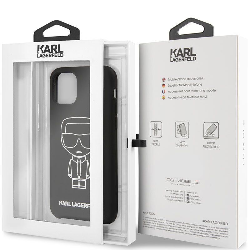 Karl Lagerfeld Silicone Fehér Out Fekete iPhone 11 Pro Max Tok