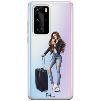 Woman Brunette With Baggage Huawei P40 Pro Tok