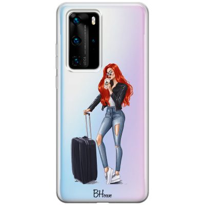 Woman Redhead With Baggage Huawei P40 Pro Tok